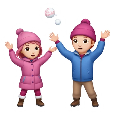 snowball fight pair sticker