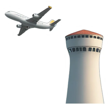 Plane beside tower sticker