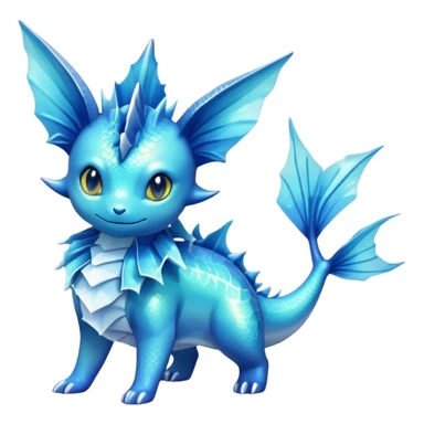 Shiny Exotic Colorful Vaporeon-Amaura-Aurorus-Fakémon-hybrid-creature (full body)  sticker