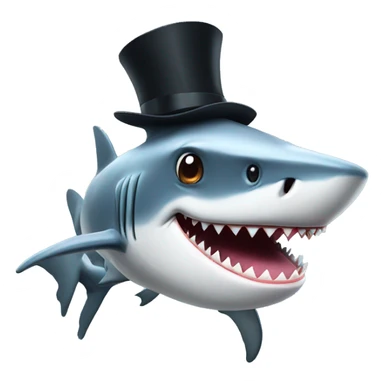 Shark with a top hat sticker