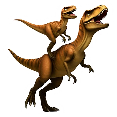 A T. rex riding another T. rex  sticker