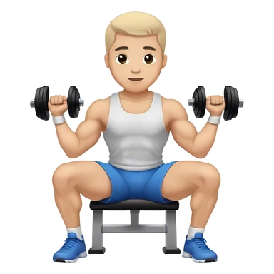 man seated dumbbell wrist curl sticker