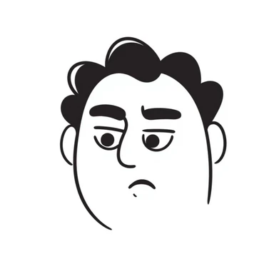 face with suspicious look, hand drawn doodle style sticker