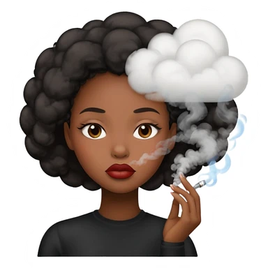 Black girl smoking  sticker