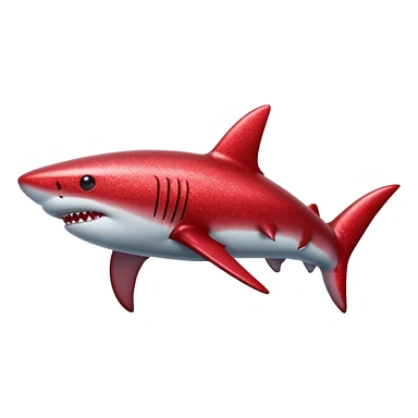 red glitter shark sticker