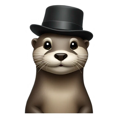 Otter with a jazz hat sticker