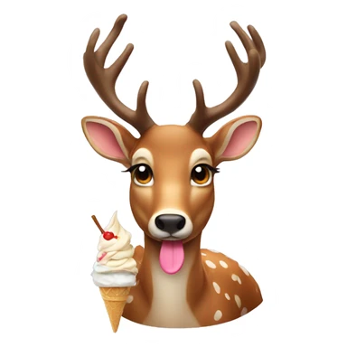 Deer with ice cream sticker