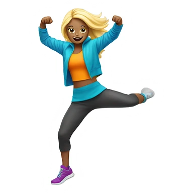 Blond Girl dancing Zumba sticker