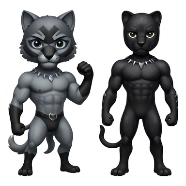 Wolf friend with black panther sticker