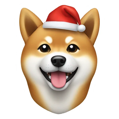Shiba Inu with Christmas hat sticker