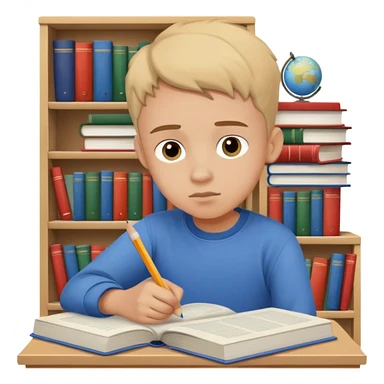 Boy revising for gcse exams sticker