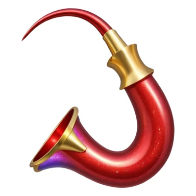 red glitter horn sticker