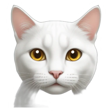white cat poggers sticker