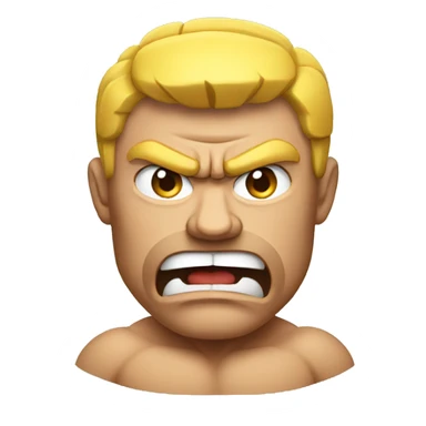 Angry muscular emoji. sticker