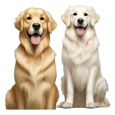 Two golden retrievers and one white golden retriever  sticker