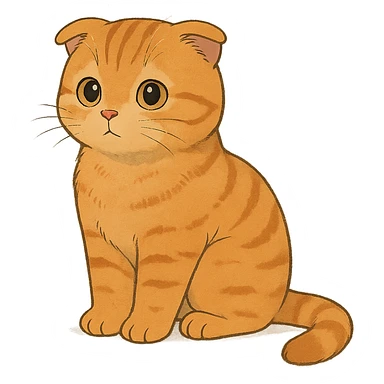 orange scottish fold kitten sticker