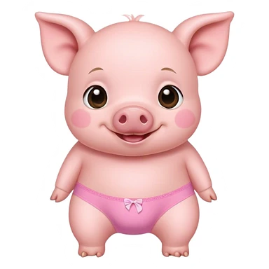 Сute baby pig in pink underwear   sticker