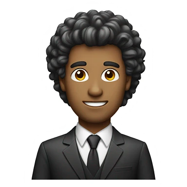 short male business man with big hair sticker