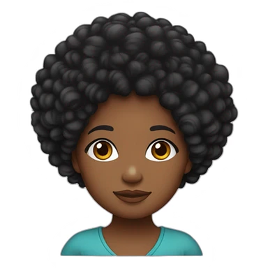 Une fille métisse, congolaise et vietnamienne, mignonne. Elle a des cheveux noirs avec de grosses boucles qui forment un afro. sticker