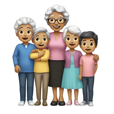 grandma with  four girls six boys sticker