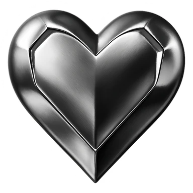 red diamond heart in chrome style sticker