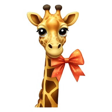 giraffe with bow sticker