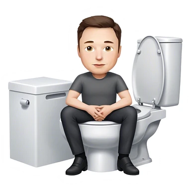 Elon musk is Siitting on toilet  sticker