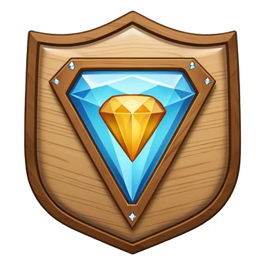 Diamond Shield with wooden edge  sticker