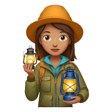 Woman + lantern,Mountain Campers. sticker