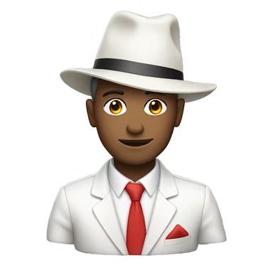 man with white and red suit wearing a hat  sticker