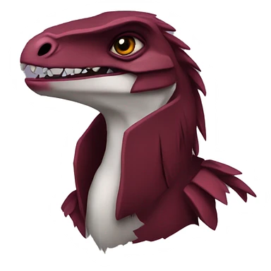 Cool edgy Maroon raptor with darker mane sticker