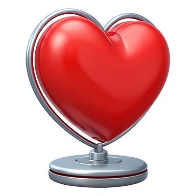 3 D spinning red heart sticker