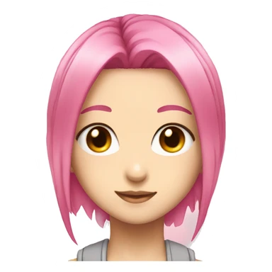 anime girl  pink hair with pink eyes sticker
