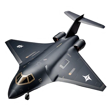 B-2 Spirit bomber - Northrop B-2 (Model Year: 2021) (Iconic colour: Stealth black) - A sleek, stealth bomber with smooth, angular contours and a matte jet-black finish. Emphasize a futuristic, minimalist design with a seamless fuselage, low-profile wings, and an overall intimidating stealth aesthetic. sticker