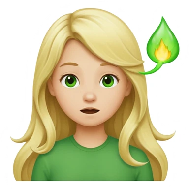 Long hair Blonde girl farting green  sticker