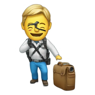 Un monsieur sur une montagne avec un appareil photo sticker