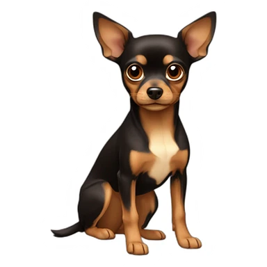 russian-toy-terrier-with-dark-brown-head-with-light-brown-muzzle sticker