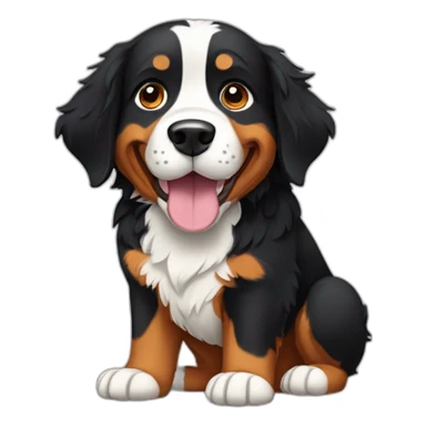 Bernese mountain dog giving paw sticker