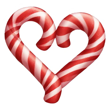 Candy cane heart shaped sticker