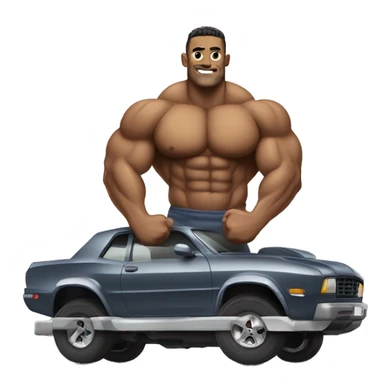 Bodybuilder on car sticker