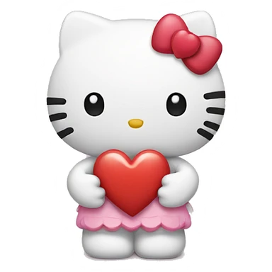 hello kitty holding heart  sticker