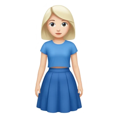 A girl wearing Blue top with white long skirt  sticker