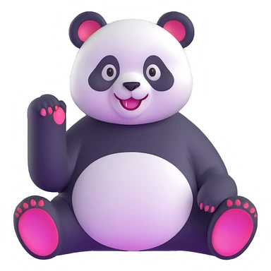 Happy panda bear sticker