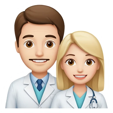 dentistas hombre y mujer  sticker