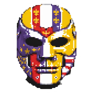 Louisiana themed luchador mask with state flag colors sticker