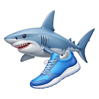 Az a un tiburón con unas zapatillas azules  sticker