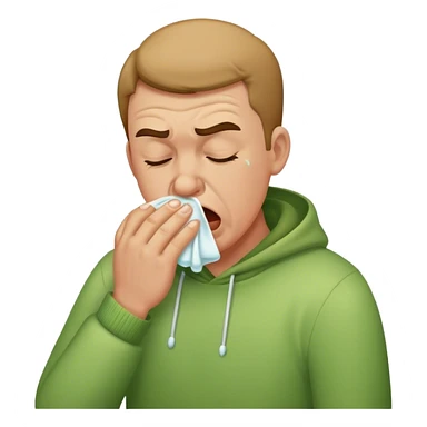  Man sneezing Booger sticker