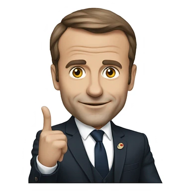 Emanuel macron qui fait du hand sticker