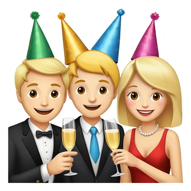 Happy characters mingling and socializing at a party sticker