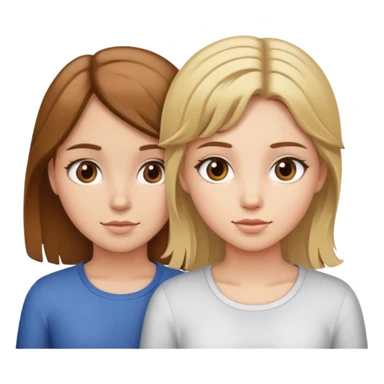 Two girls one hast Brown hair the other blond sticker